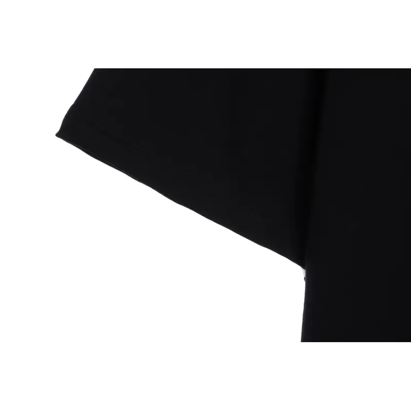 Balenciaga Three-Striped Embroidered Short-Sleeved Black