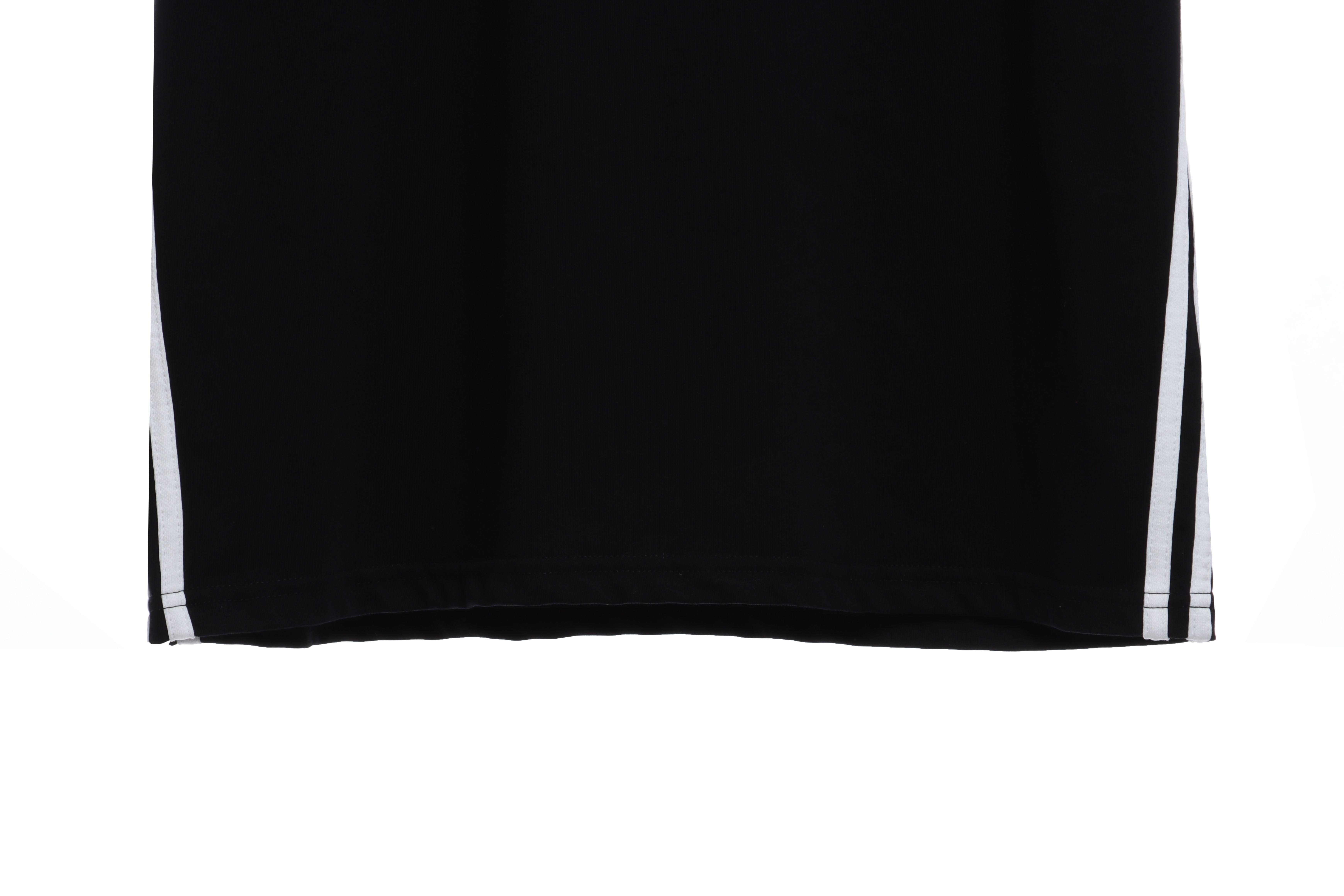 Balenciaga Three-Striped Embroidered Short-Sleeved Black