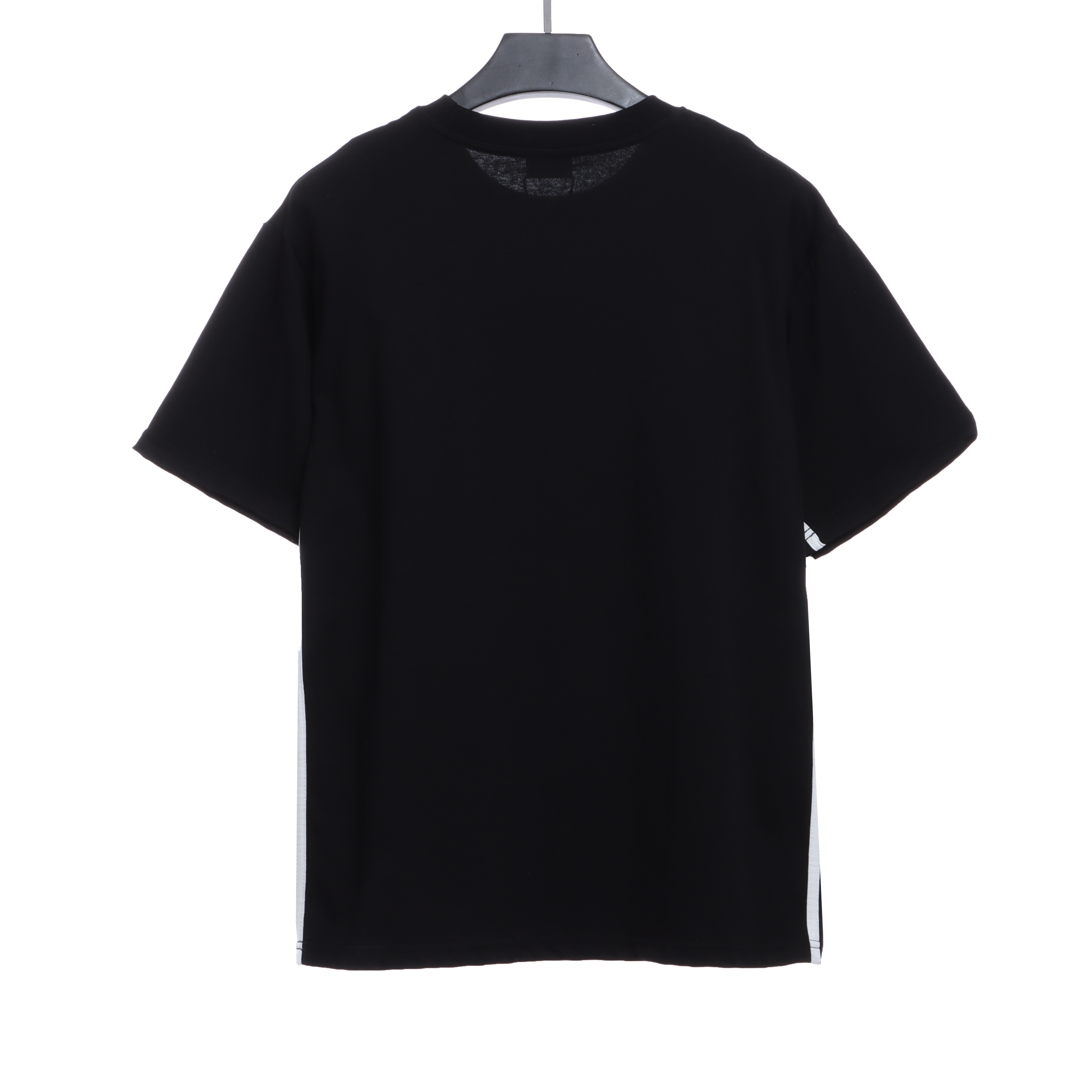 Balenciaga Three-Striped Embroidered Short-Sleeved Black