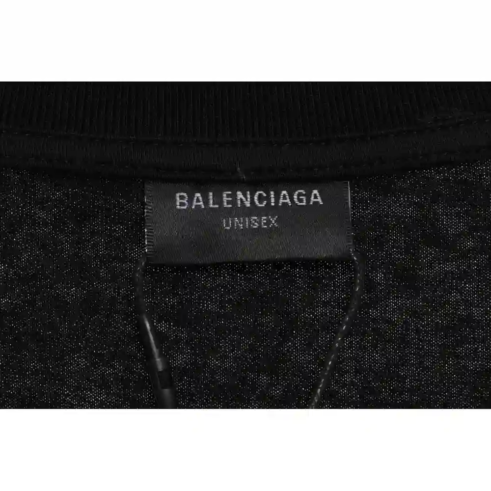 Balenciaga Three-Striped Embroidered Short-Sleeved Black