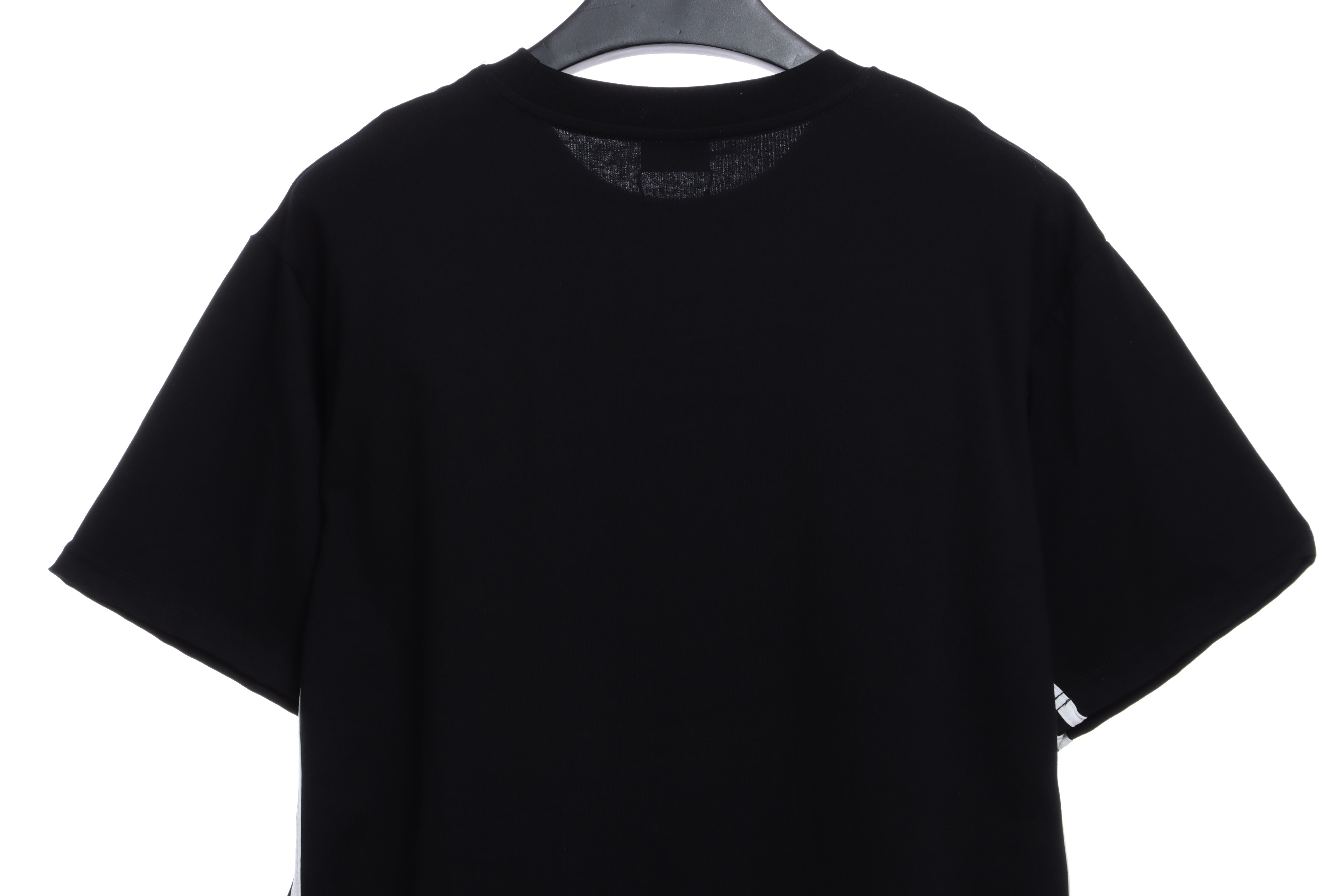 Balenciaga Three-Striped Embroidered Short-Sleeved Black