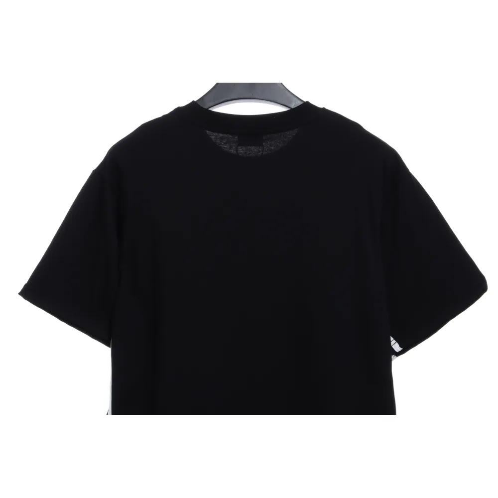 Balenciaga Three-Striped Embroidered Short-Sleeved Black