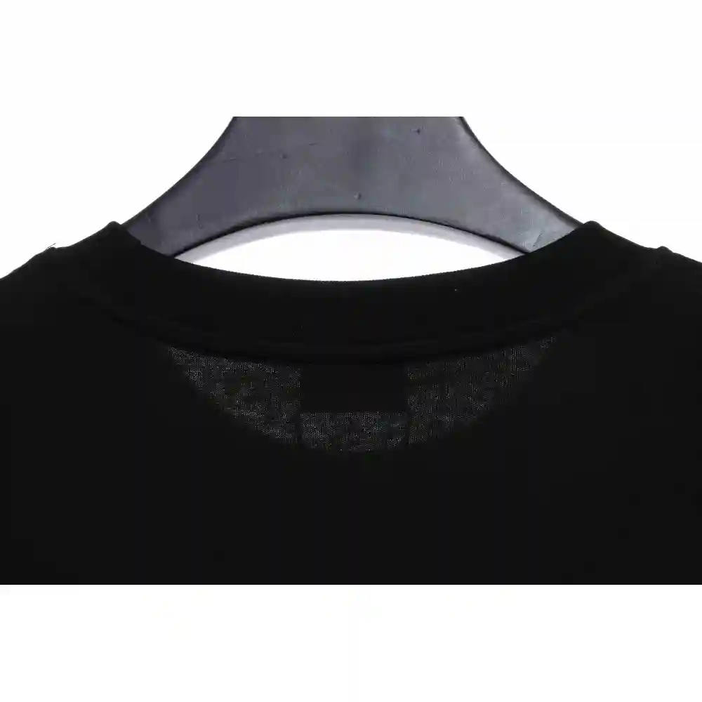 Balenciaga Three-Striped Embroidered Short-Sleeved Black