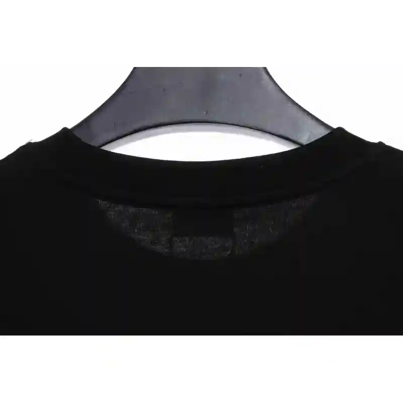 Balenciaga Three-Striped Embroidered Short-Sleeved Black