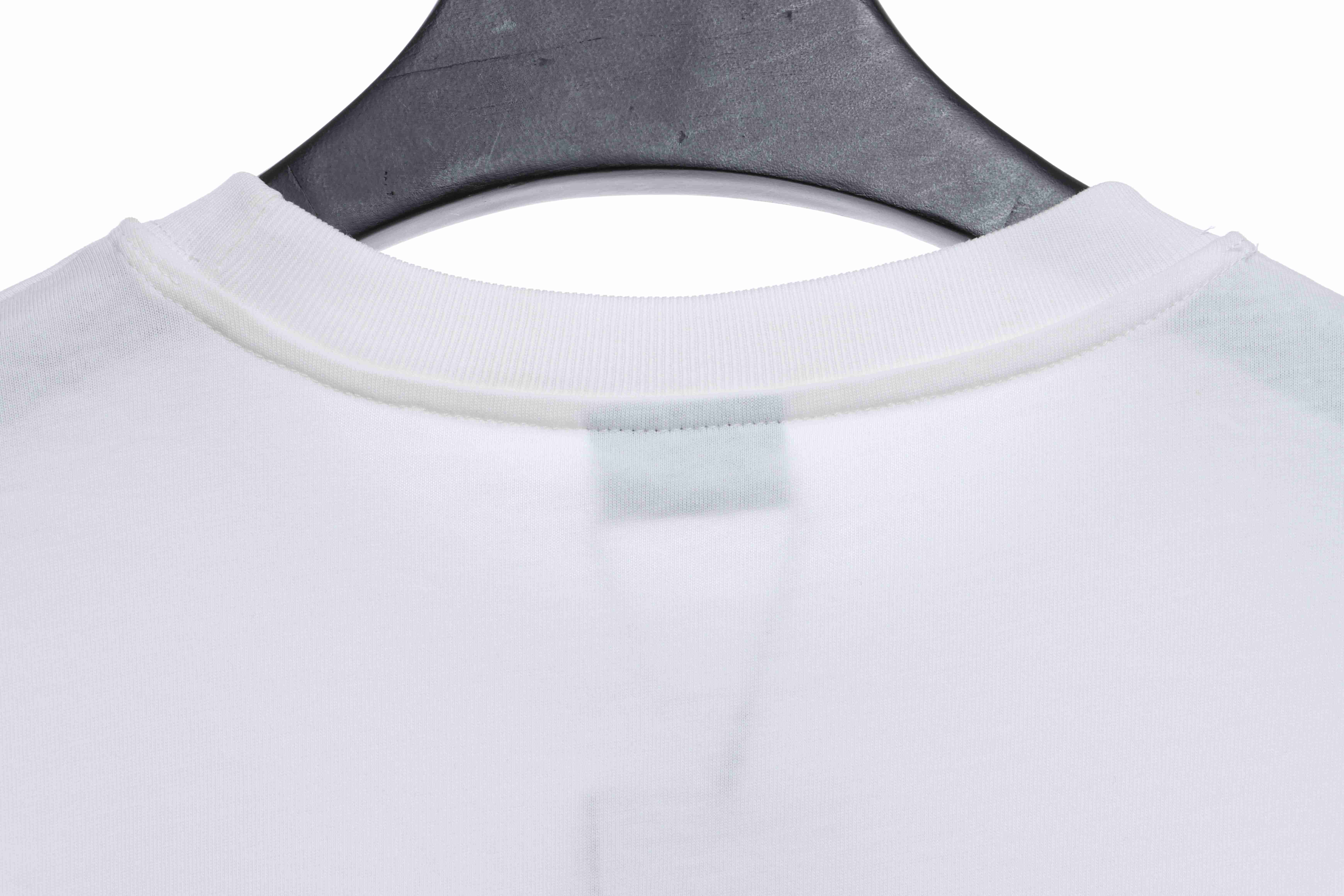 Balenciaga Three-Striped Embroidered Short-Sleeved White