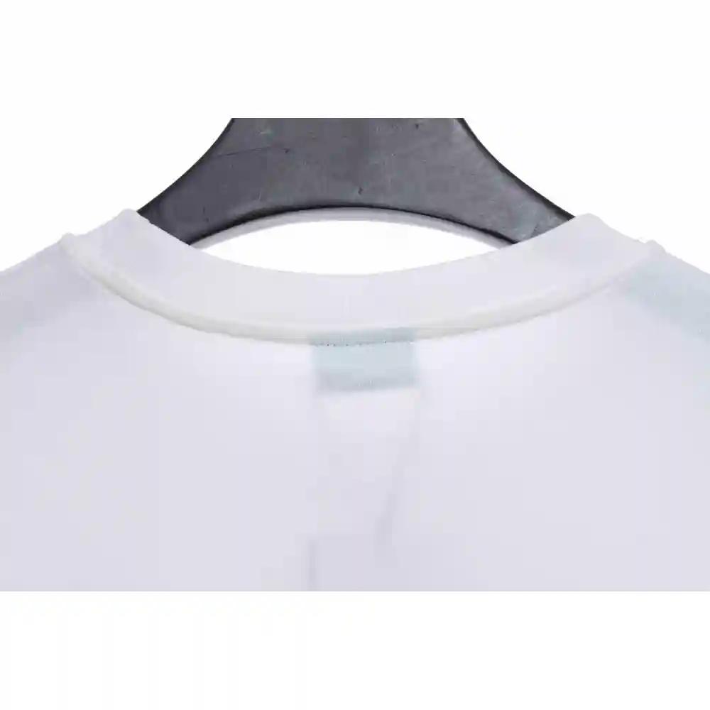 Balenciaga Three-Striped Embroidered Short-Sleeved White