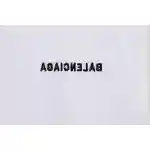 Balenciaga Three-Striped Embroidered Short-Sleeved White