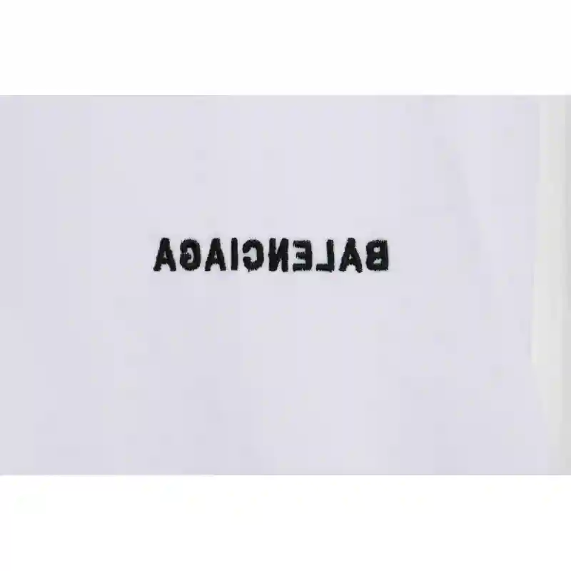 Balenciaga Three-Striped Embroidered Short-Sleeved White
