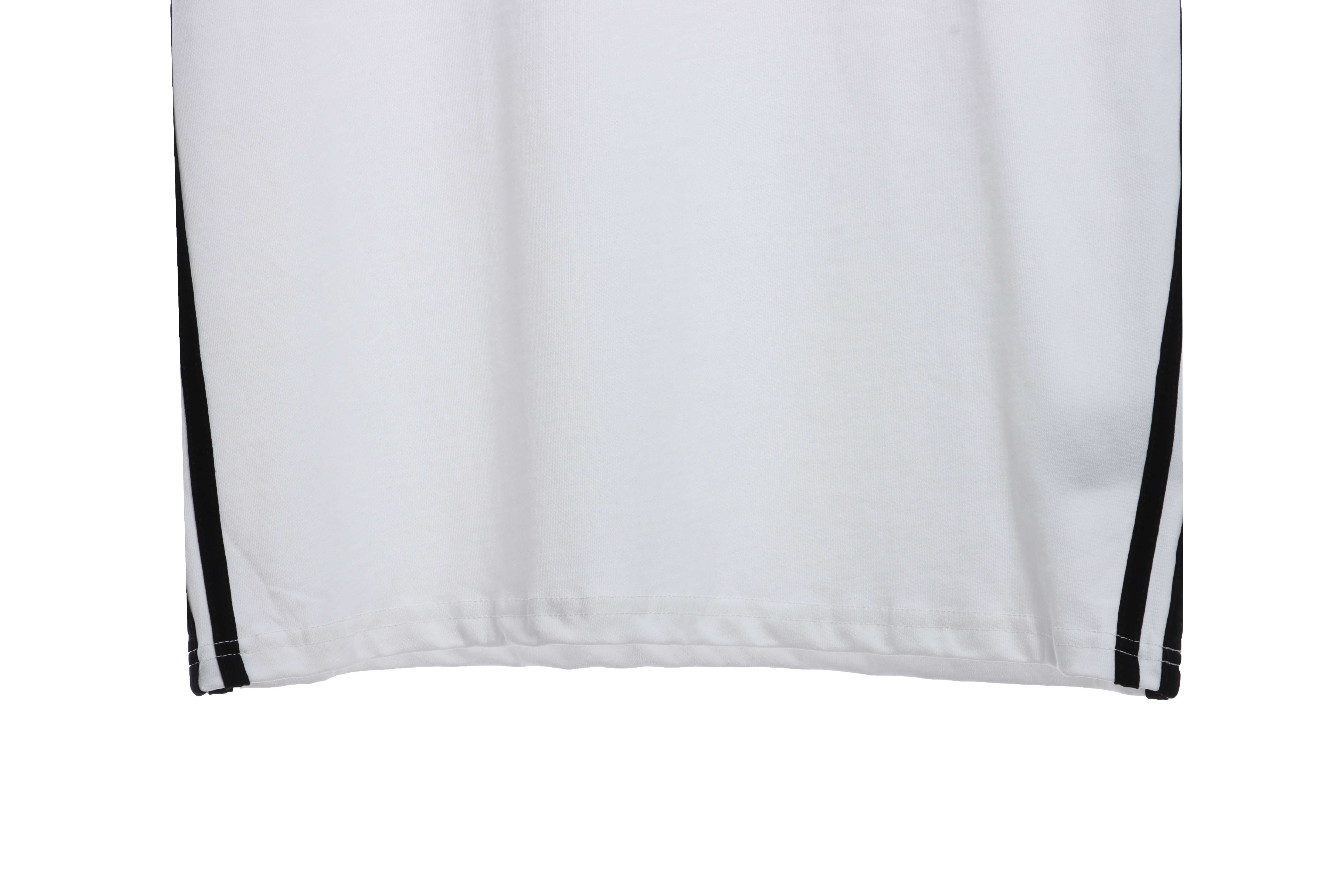 Balenciaga Three-Striped Embroidered Short-Sleeved White