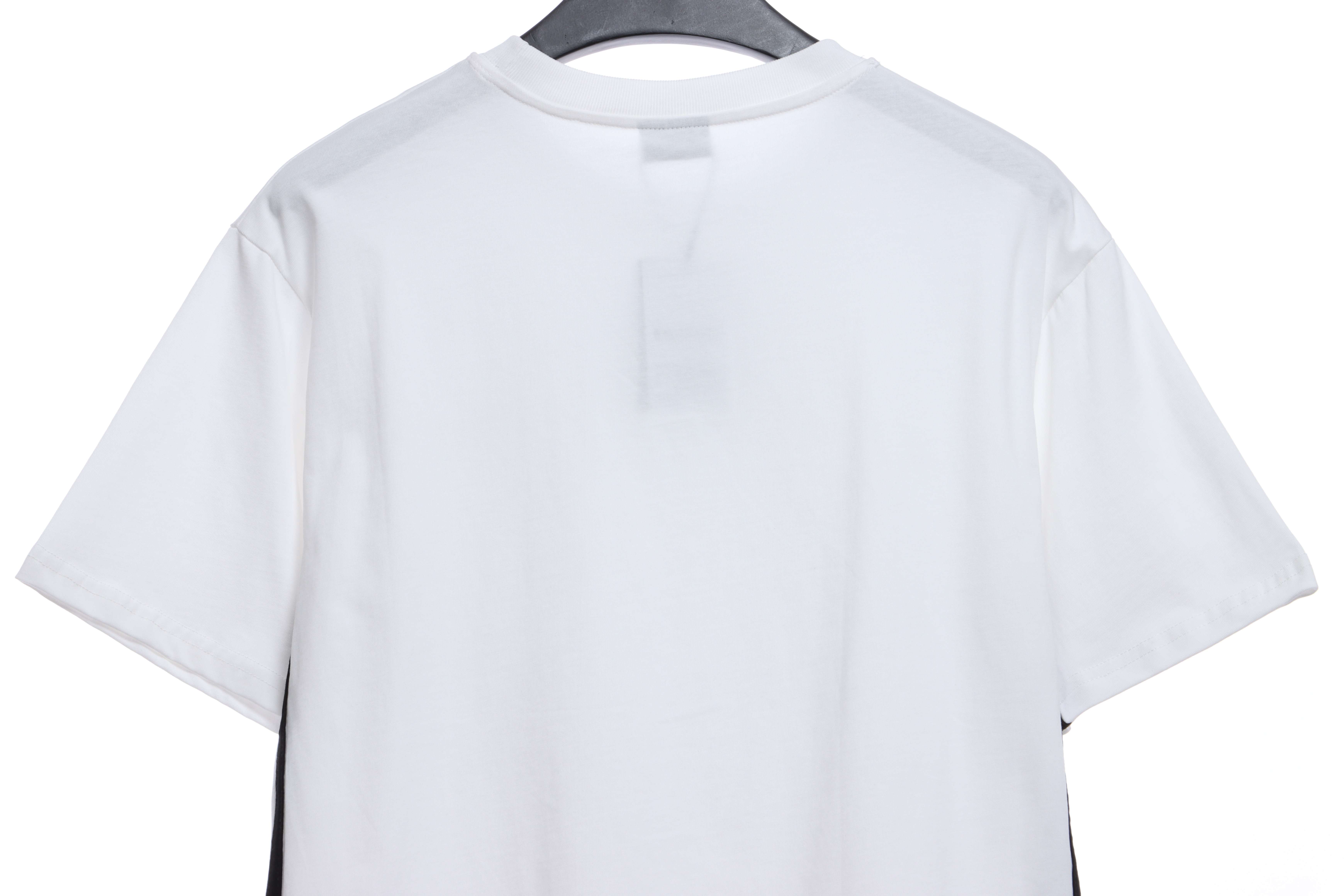 Balenciaga Three-Striped Embroidered Short-Sleeved White