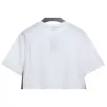 Balenciaga Three-Striped Embroidered Short-Sleeved White