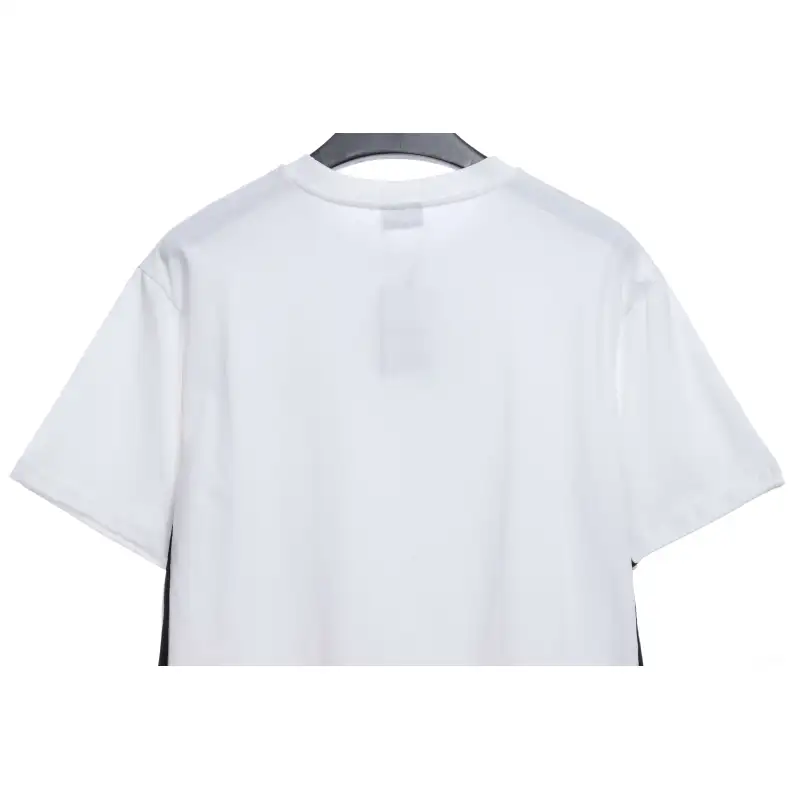 Balenciaga Three-Striped Embroidered Short-Sleeved White