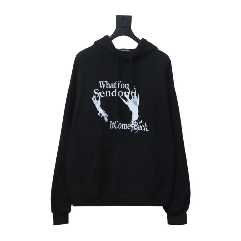 GRAILZ 23FW Ghost Hand Print Hoodie Black