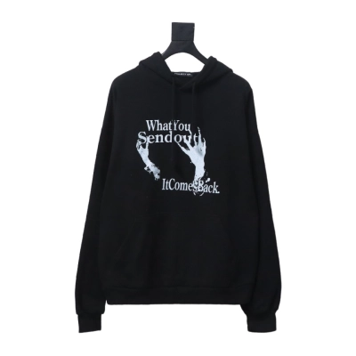 GRAILZ 23FW Ghost Hand Print Hoodie Black 01