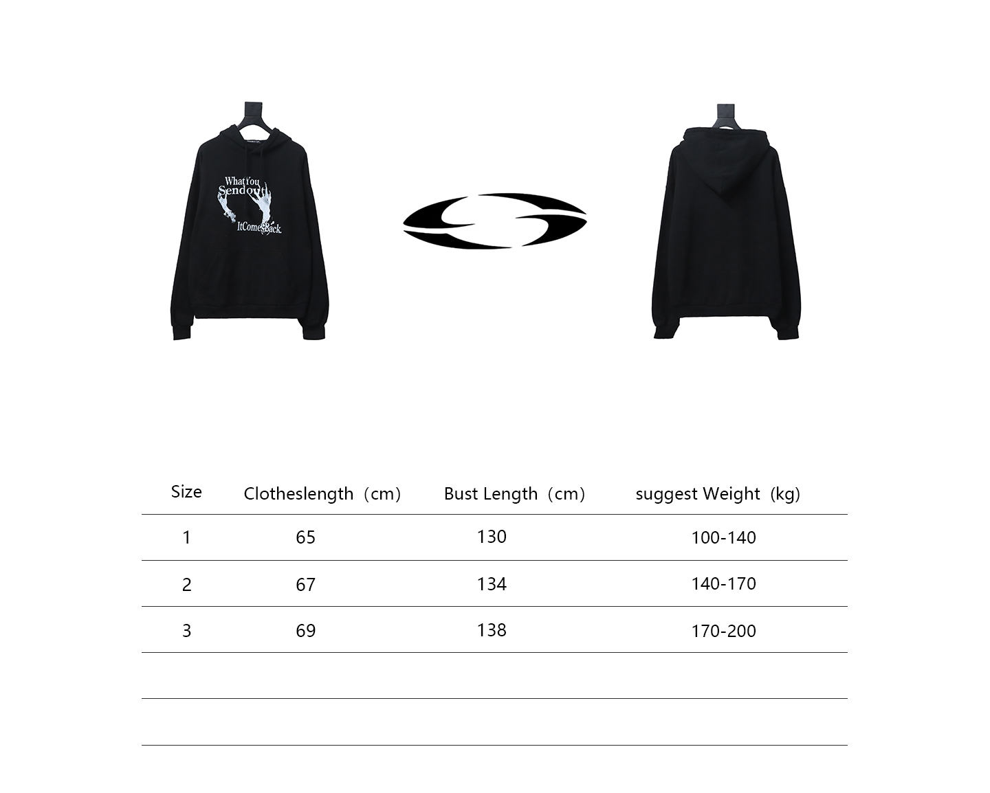 GRAILZ 23FW Ghost Hand Print Hoodie Black