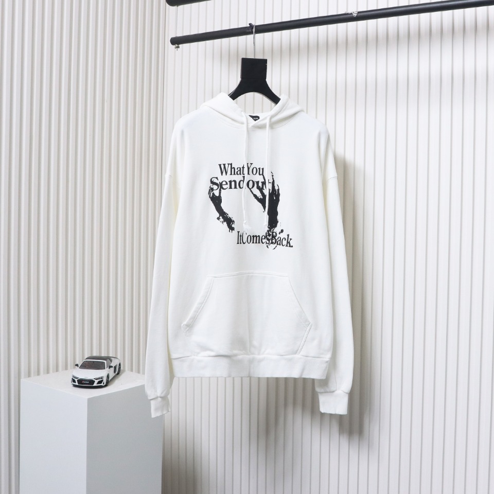 GRAILZ 23FW Ghost Hand Print Hoodie White