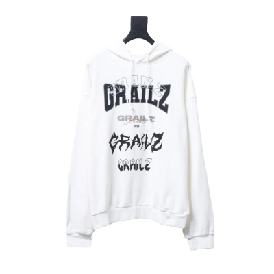 GRAILZ 23FW Lightning Letter Hoodie White 01
