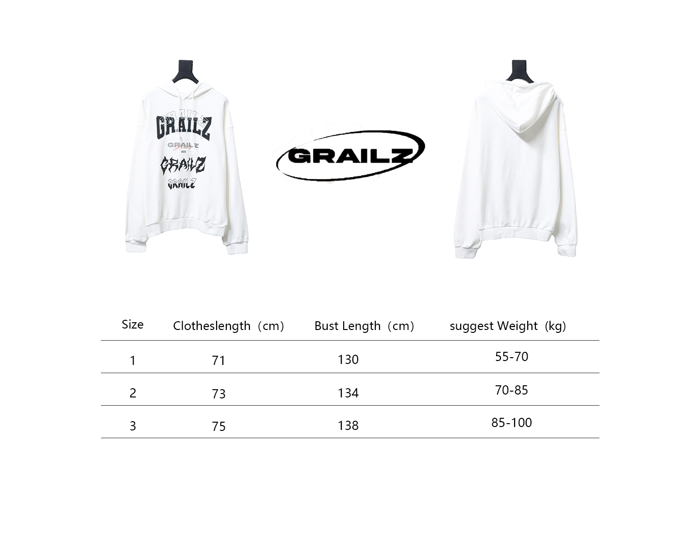 GRAILZ 23FW Lightning Letter Hoodie White