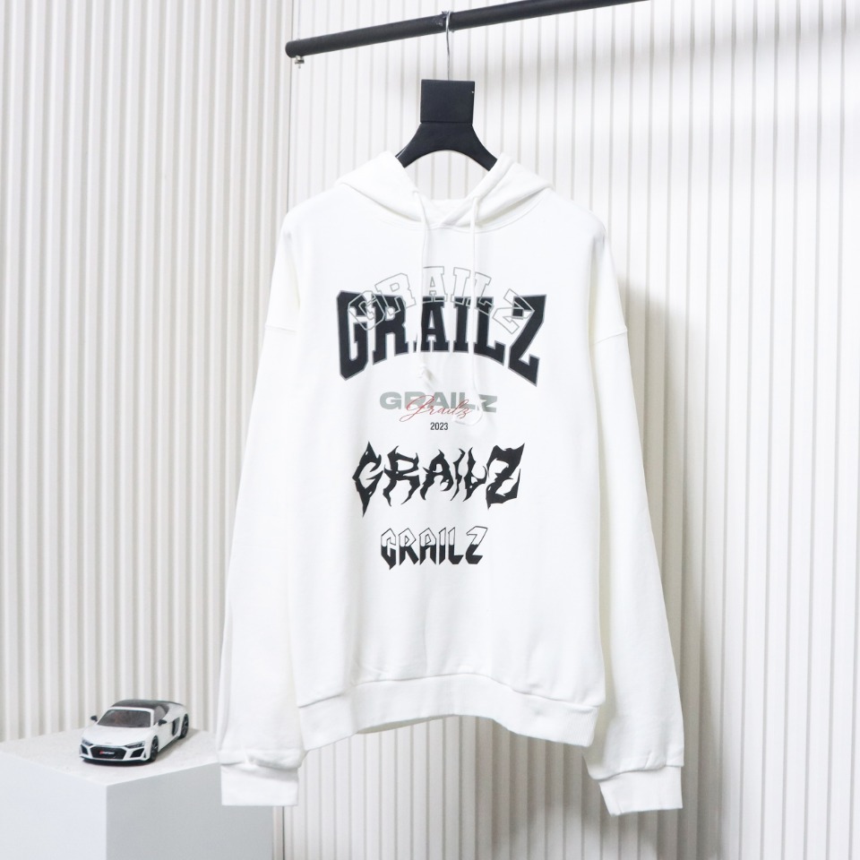 GRAILZ 23FW Lightning Letter Hoodie White