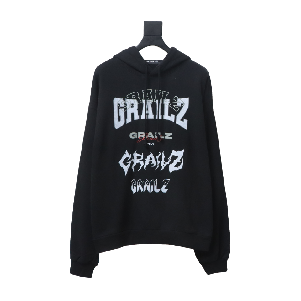GRAILZ 23FW Lightning Letter Hoodie Black