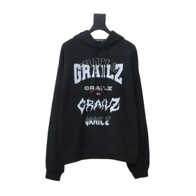 GRAILZ 23FW Lightning Letter Hoodie Black 01