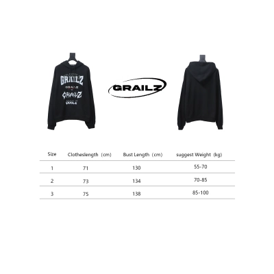 GRAILZ 23FW Lightning Letter Hoodie Black 02