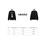 GRAILZ 23FW Masked Printed Crew Neck Hoodie Black