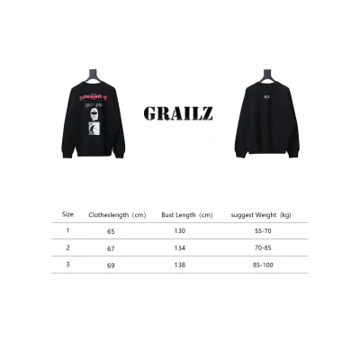 GRAILZ 23FW Masked Printed Crew Neck Hoodie Black 02