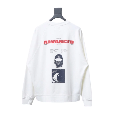GRAILZ 23FW Masked Printed Crew Neck Hoodie White 01