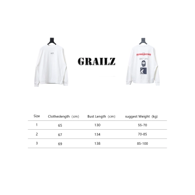 GRAILZ 23FW Masked Printed Crew Neck Hoodie White 02