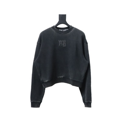 Alexander Wang Minimalist Logo Crewneck Sweatshirt Black 01