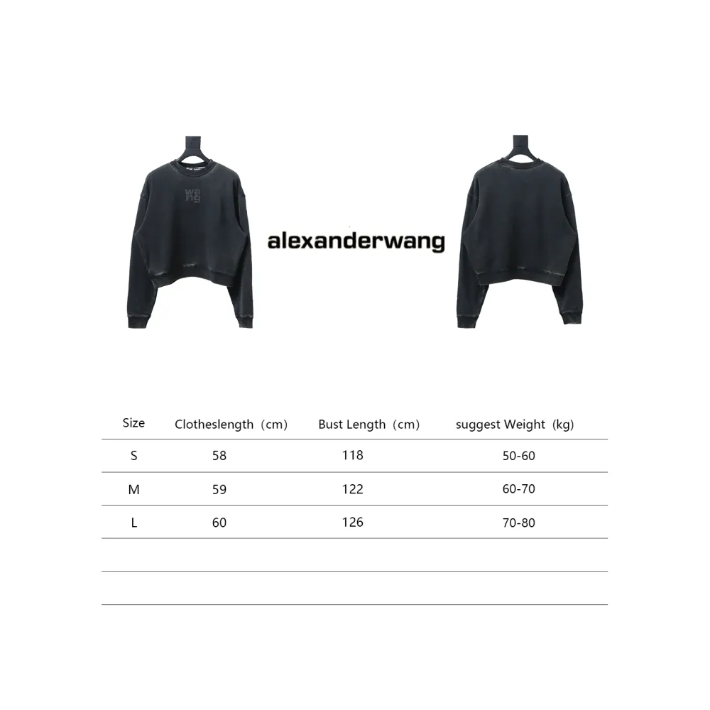 Alexander Wang Minimalist Logo Crewneck Sweatshirt Black