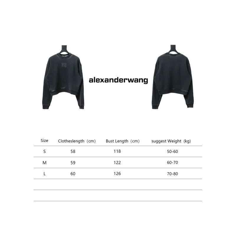 Alexander Wang Minimalist Logo Crewneck Sweatshirt Black