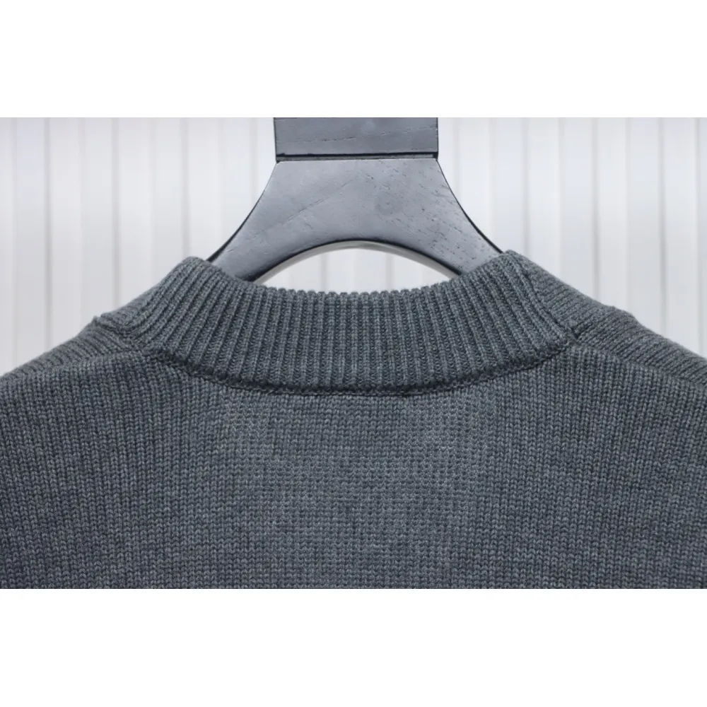 AMI Paris 21FW Heart Embroidered Cardigan Sweater Grey