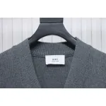AMI Paris 21FW Heart Embroidered Cardigan Sweater Grey