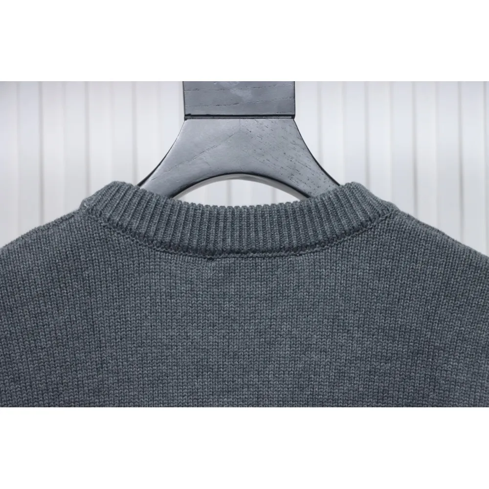 AMI Paris 21FW Heart Embroidery Crewneck Sweater Grey