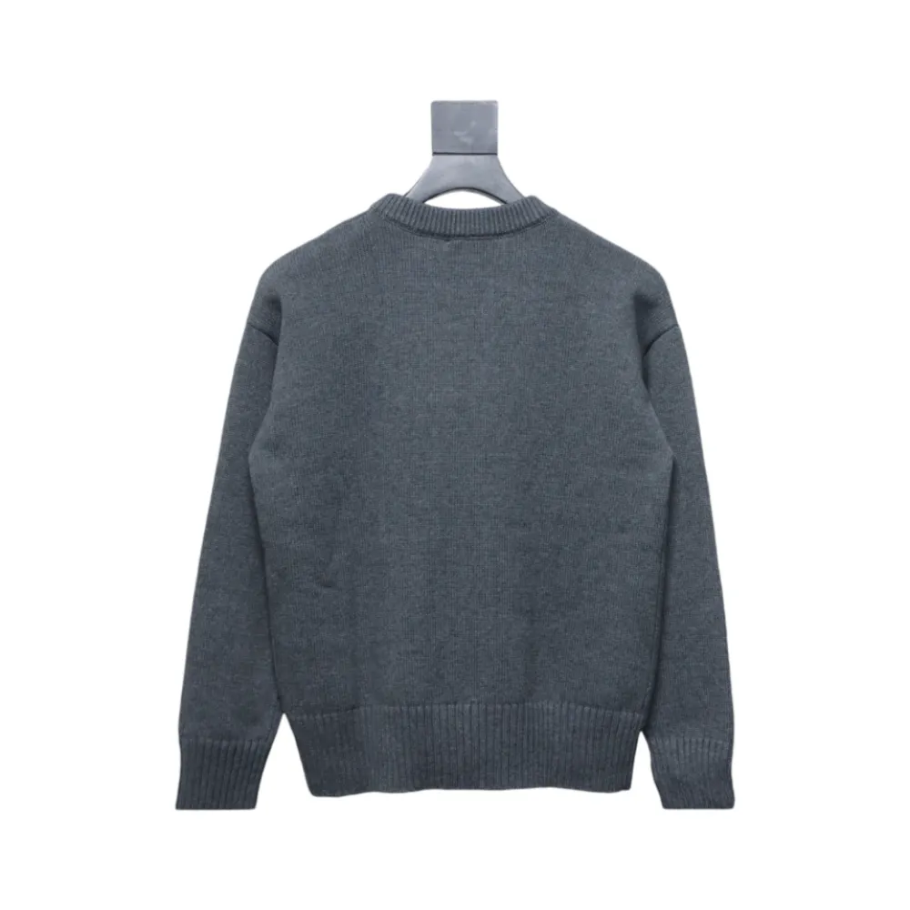 AMI Paris 21FW Heart Embroidery Crewneck Sweater Grey