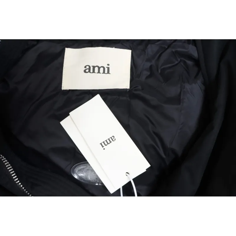 AMI Paris 23FW Heart Shape Short Down Jacket Correct Version Black