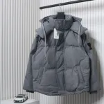 AMI Paris 23FW Heart Shape Short Down Jacket Correct Version Grey