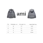 AMI Paris 23FW Heart Shape Short Down Jacket Correct Version Grey