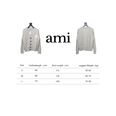 AMI Paris 24FW Cloud Mohair Cardigan Beige 02