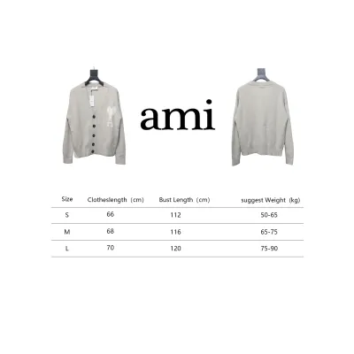 AMI Paris 24FW Cloud Mohair Cardigan Beige 02