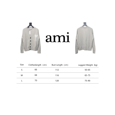 AMI Paris 24FW Cloud Mohair Cardigan Beige 02