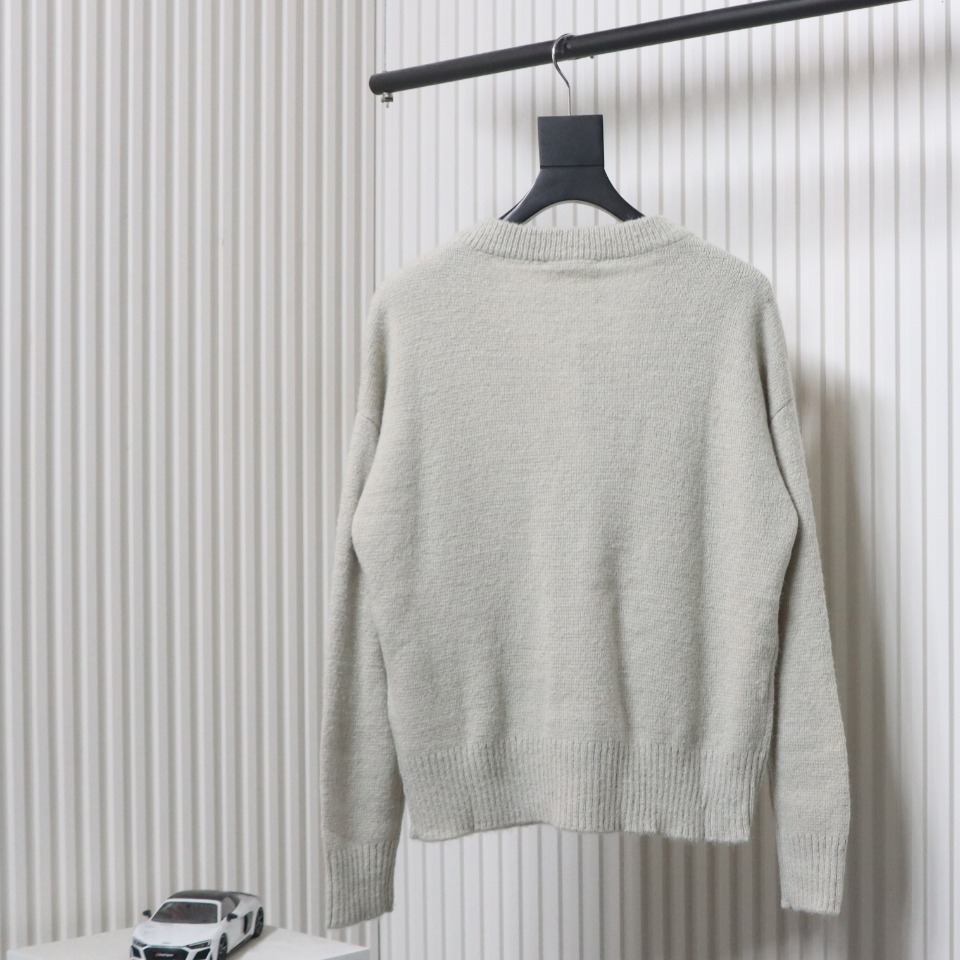 AMI Paris 24FW Cloud Mohair Cardigan Beige