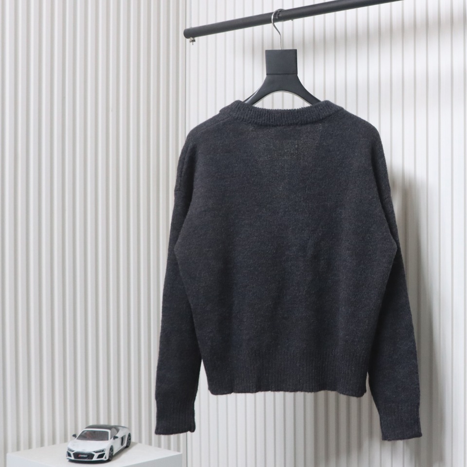 AMI Paris 24FW Cloud Mohair Cardigan Grey