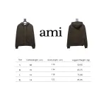 AMI Paris 24Fw Small Heart Logo Embroidered Hooded Jacket Dark Brown