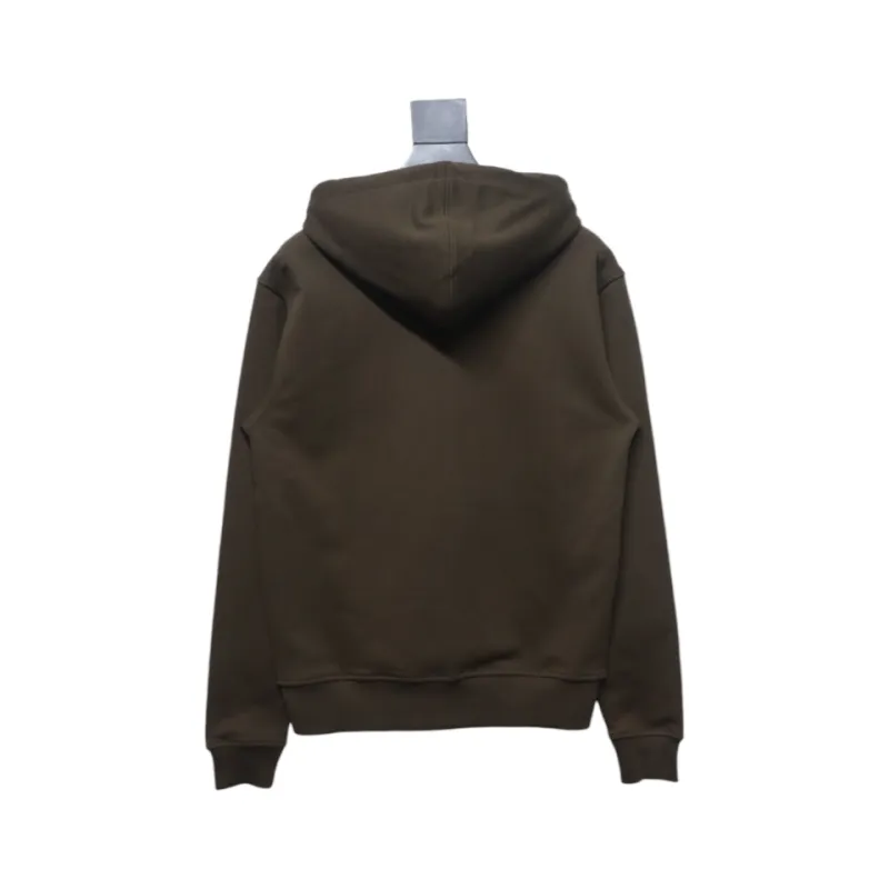 AMI Paris 24Fw Small Heart Logo Embroidered Hooded Jacket Dark Brown