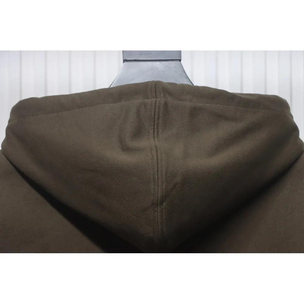 AMI Paris 24Fw Small Heart Logo Embroidered Hooded Jacket Dark Brown