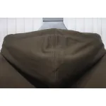 AMI Paris 24Fw Small Heart Logo Embroidered Hooded Jacket Dark Brown