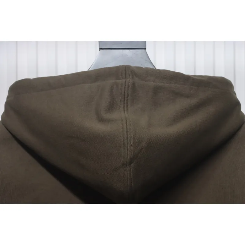 AMI Paris 24Fw Small Heart Logo Embroidered Hooded Jacket Dark Brown